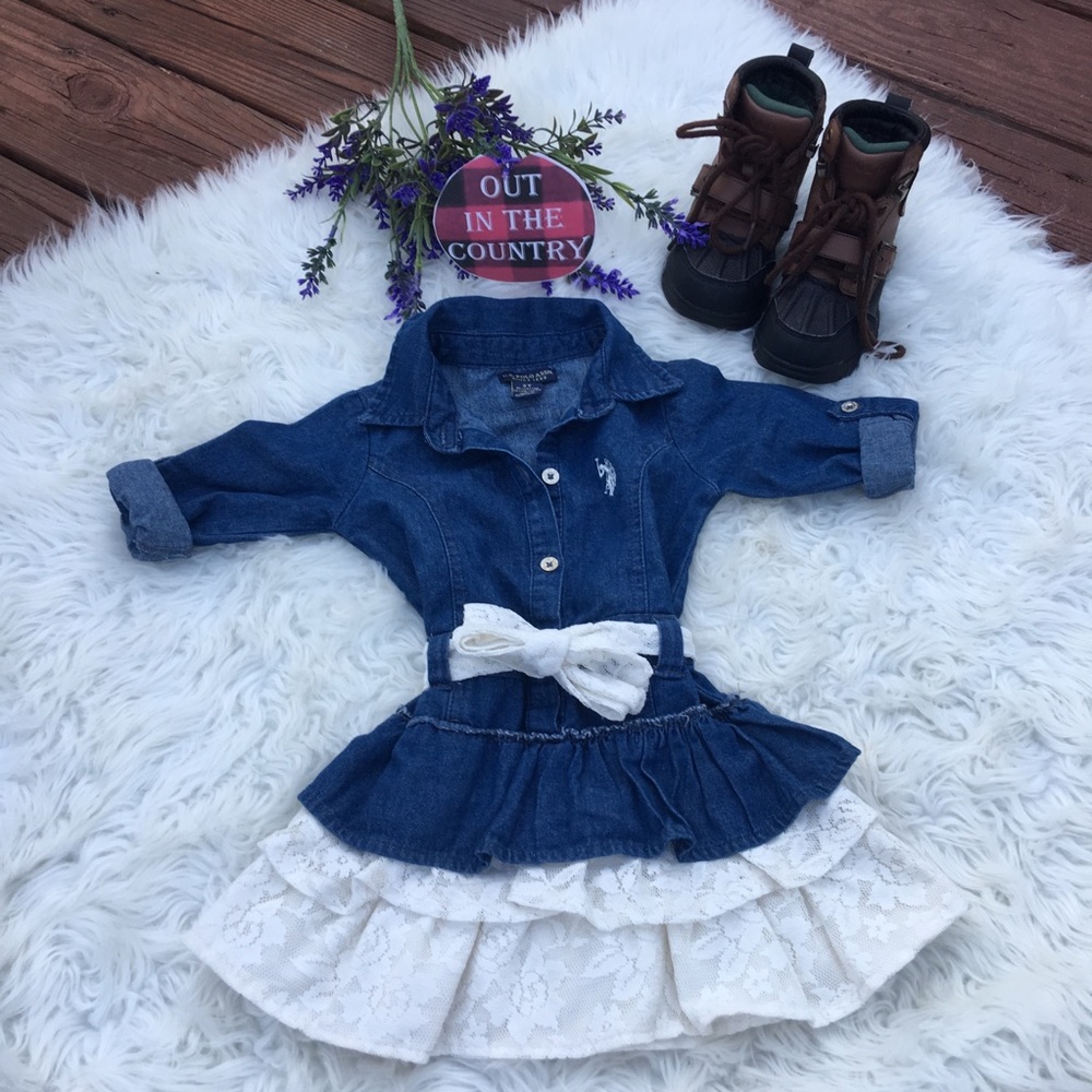 U.S. Polo Assn. Denim and Lace Dress